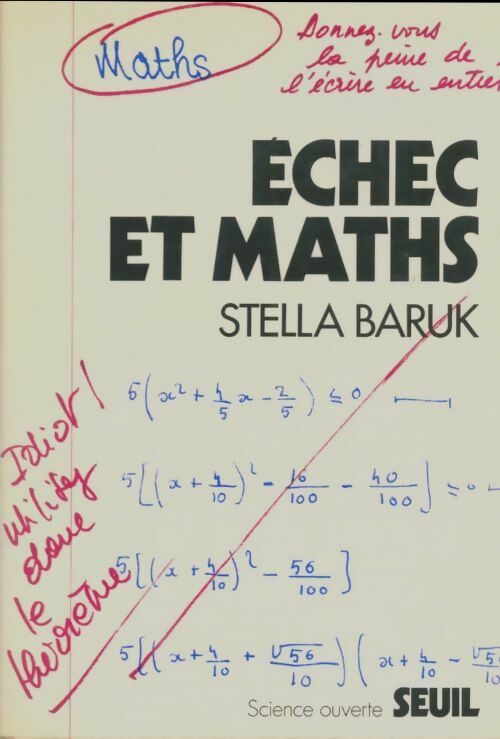 Livrenpoche : Echec et Maths - Stella Baruk - Livre