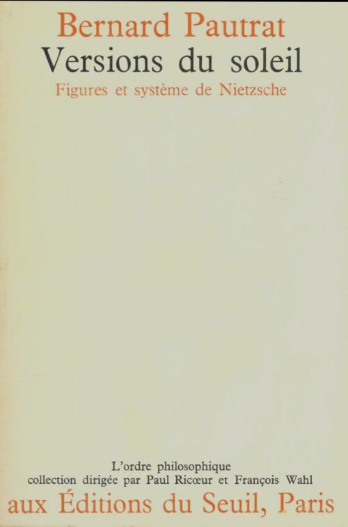 Livrenpoche : Versions du soleil - Bernard Pautrat - Livre