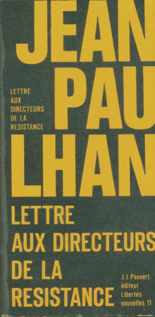 Livrenpoche : Lettre ouverte aux directeurs de la résistance - Jean Paulhan - Livre