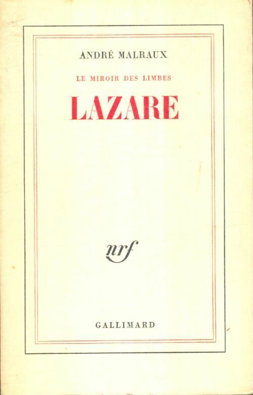 Livrenpoche : Le miroir des limbes : Lazare - André Malraux - Livre