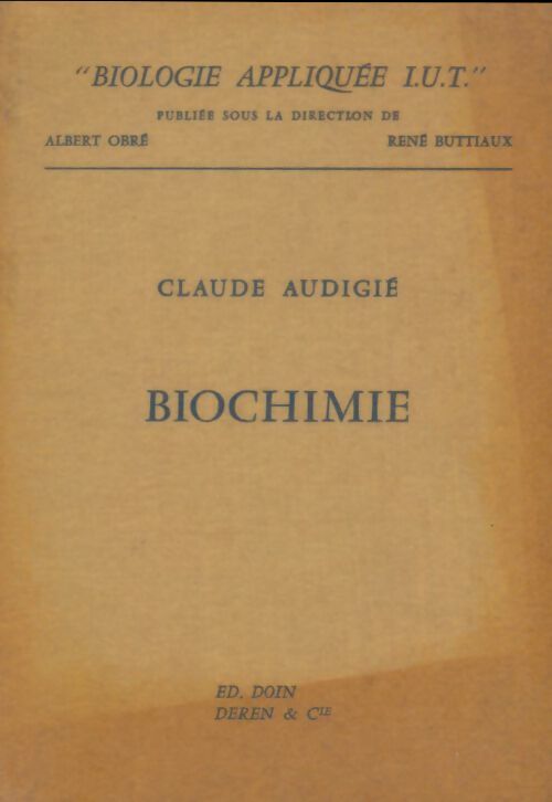 Livrenpoche : Biochimie - Claude Audigié - Livre