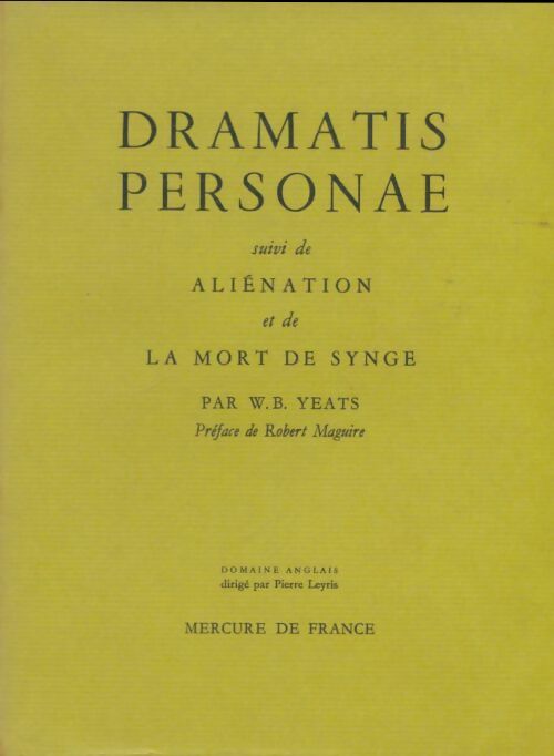 Livrenpoche : Dramatis personae - William Butler Yeats - Livre