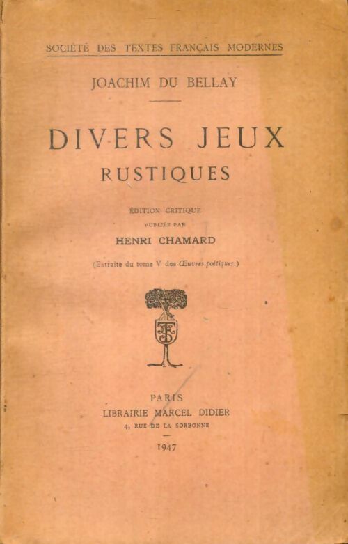 Livrenpoche : Divers jeux rustiques - Joachim Du Bellay - Livre