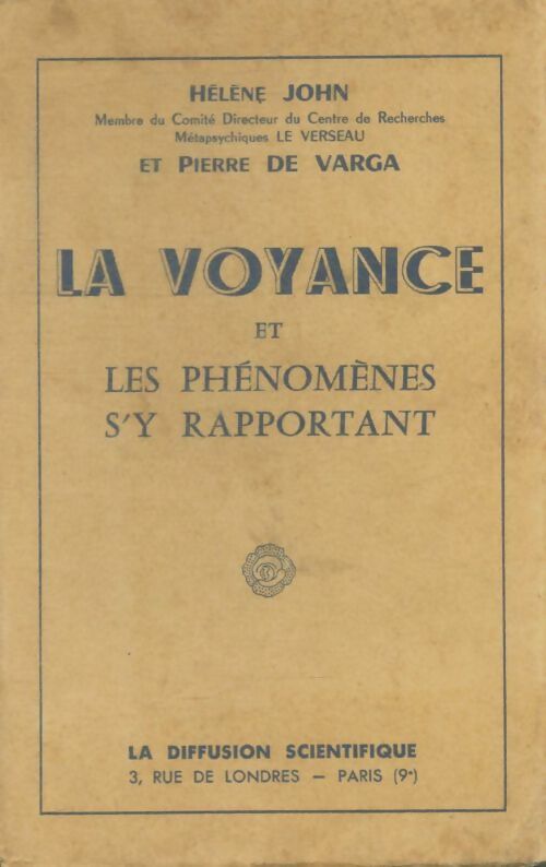 Livrenpoche : La voyance et les phénomènes s'y rapportant - Hélène John - Livre