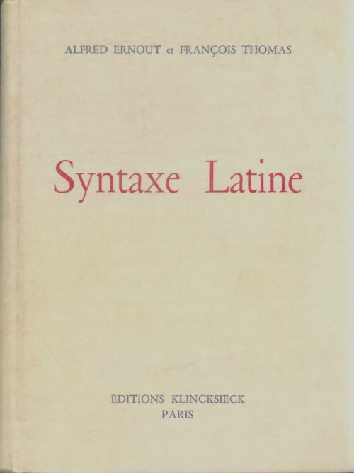 Livrenpoche : Syntaxe latine - Alfred Ernout - Livre