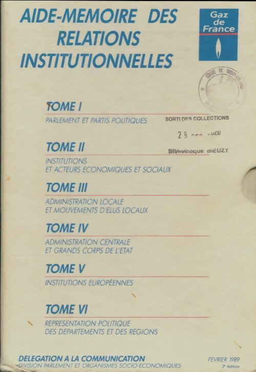Livrenpoche : Aide-mémoire des relations institutionnelles - Collectif - Livre