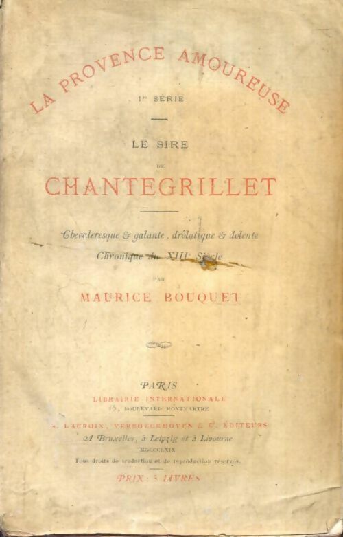 Livrenpoche : Le sire de Chantegrillet - Maurice Bouquet - Livre