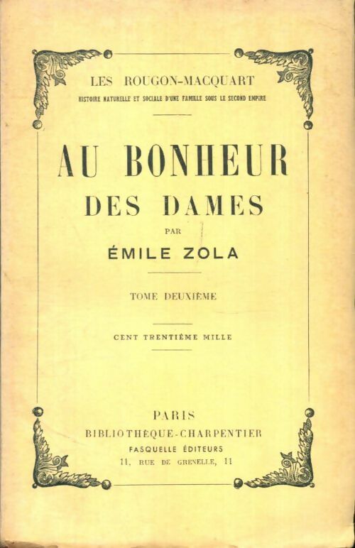 Livrenpoche : Au bonheur des dames Tome II - Emile Zola - Livre