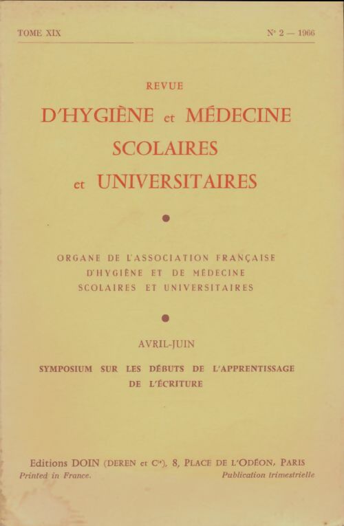 Livrenpoche : Revue d'hygiène et médecine scolaires et universitaires Tome XIX n°2 - Collectif - Livre