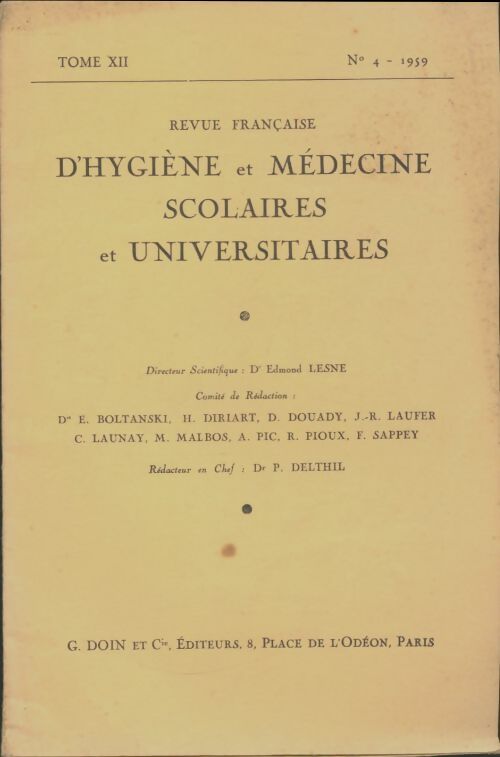 Livrenpoche : Revue d'hygiène et médecine scolaires et universitaires Tome XII n°4 - Collectif - Livre