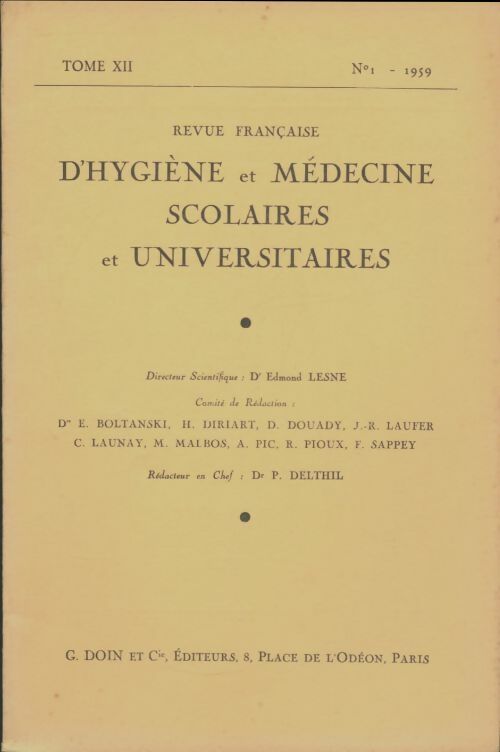 Livrenpoche : Revue d'hygiène et médecine scolaires et universitaires Tome XII n°1 - Collectif - Livre