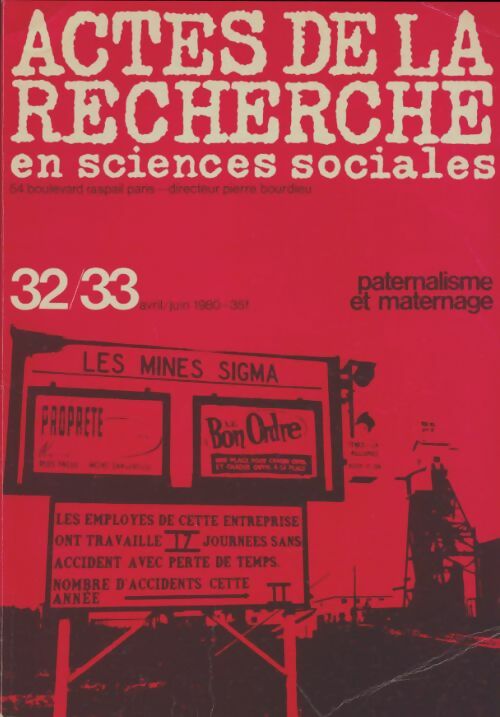 Livrenpoche : Actes de la recherche en sciences sociales n°32/33 - Collectif - Livre