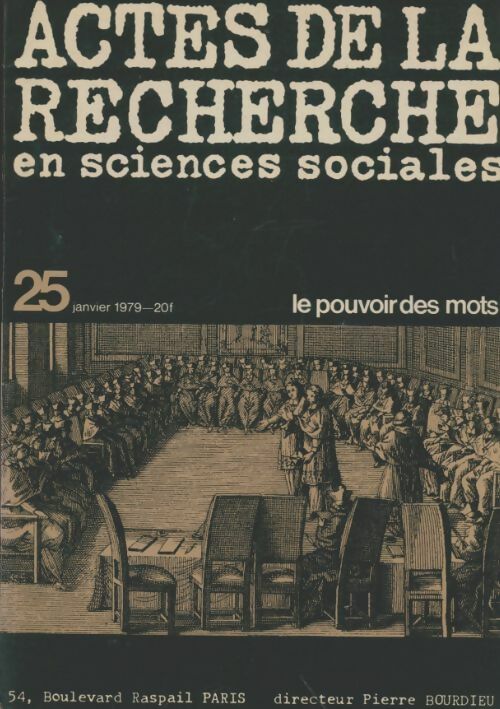 Livrenpoche : Actes de la recherche en sciences sociales n°25 - Collectif - Livre