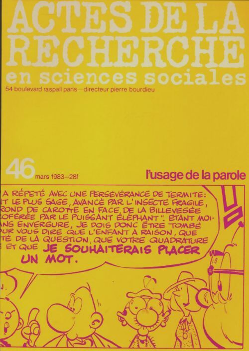 Livrenpoche : Actes de la recherche en sciences sociales n°46 - Collectif - Livre