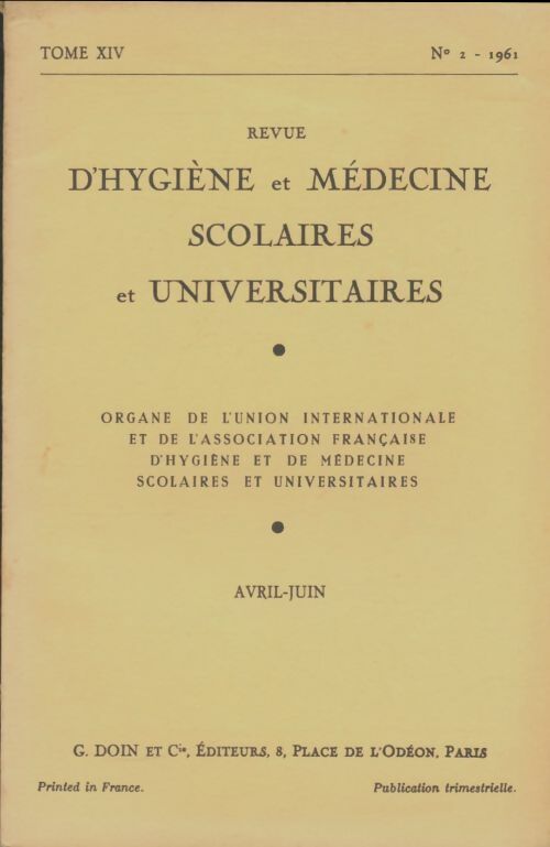 Livrenpoche : Revue d'hygiène et médecine scolaires et universitaires Tome XIV n°2 - Collectif - Livre