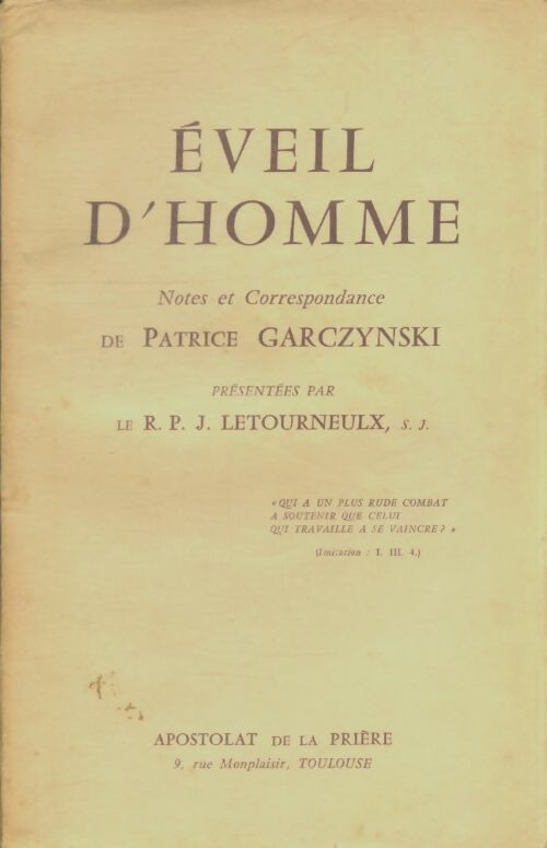 Livrenpoche : Éveil d'homme - Patrice Garczynski - Livre