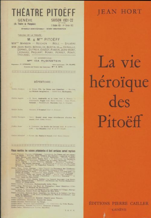 Livrenpoche : La vie héroïque des Pitoëff - Jean Hort - Livre