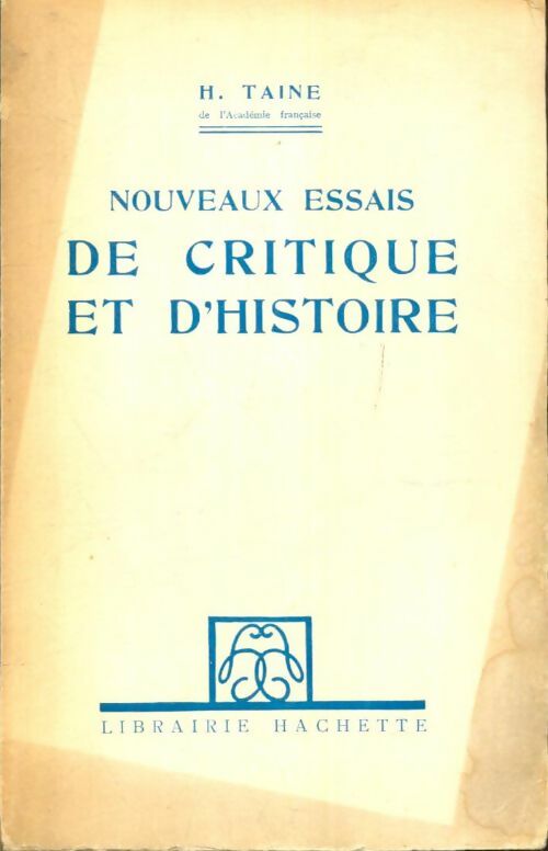 Livrenpoche : Nouveaux essais de critique de l'histoire - H. Taine - Livre