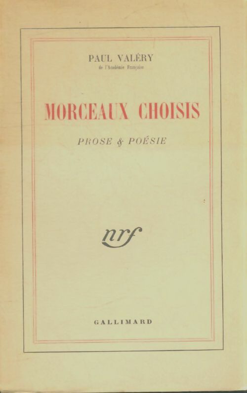 Livrenpoche : Morceaux choisis - Paul Valéry - Livre
