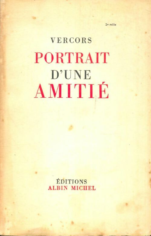 Livrenpoche : Portrait d'une amitié - Vercors - Livre