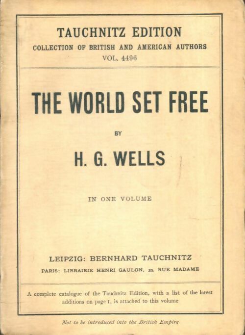Livrenpoche : The world set free - Herbert George Wells - Livre