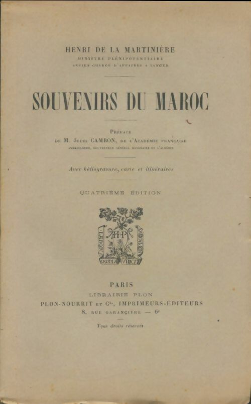 Livrenpoche : Souvenirs du Maroc - Henri Poisson De La Martinière - Livre