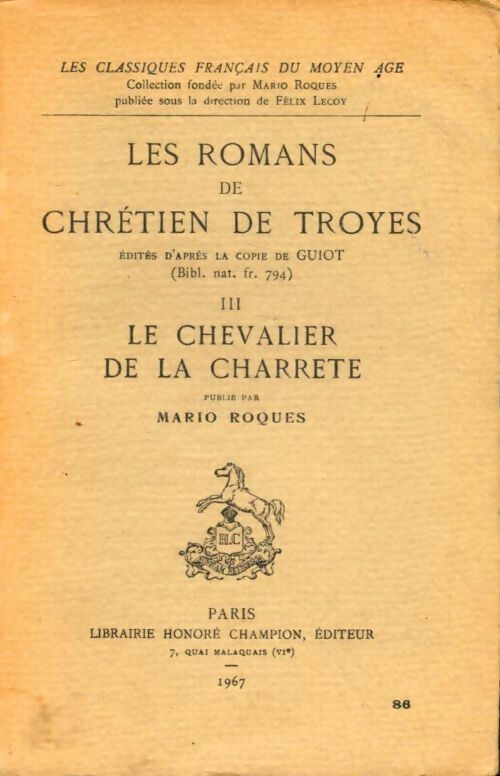Livrenpoche : Le chevalier de la charrette - Chrétien de Troyes - Livre
