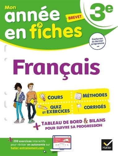 Livrenpoche : Français 3e : Fiches de révision collège - Nora Nadifi - Livre