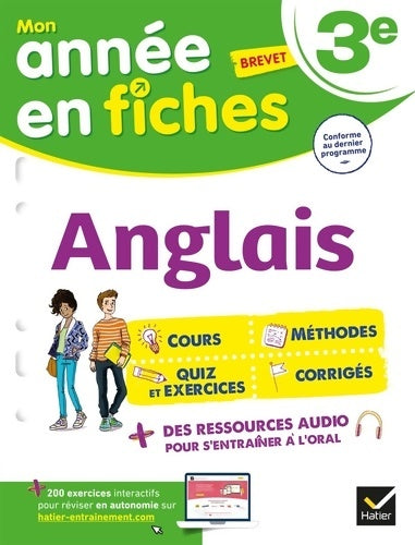 Livrenpoche : Anglais 3e : Fiches de révision collège - Nada Prévot - Livre