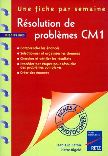 Livrenpoche : Résolution de problèmes CM1. 36 fiches à photocopier - J. -L. Caron - Livre
