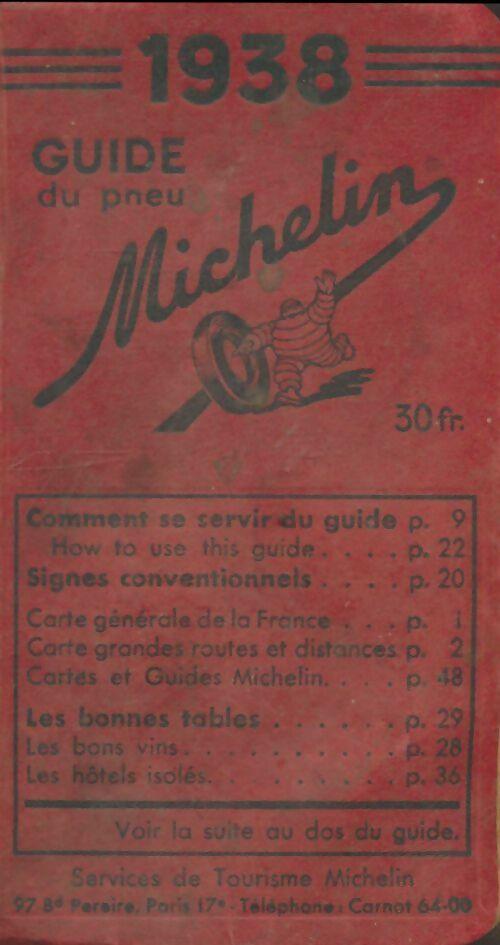 Livrenpoche : Guide Michelin France 1938 - Collectif - Livre