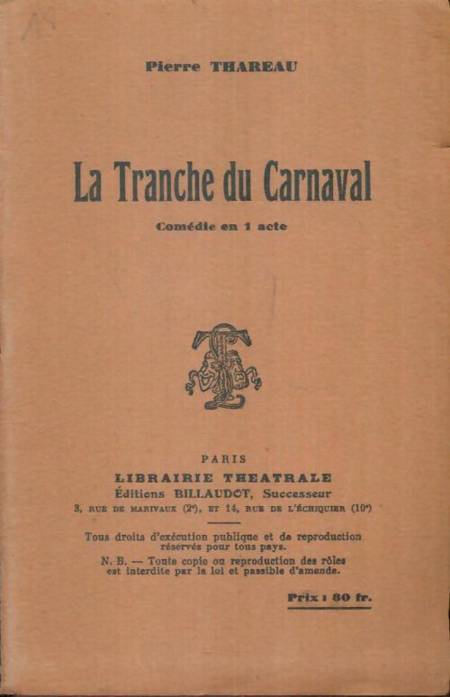 Livrenpoche : La tranche du carnaval - Pierre Thareau - Livre