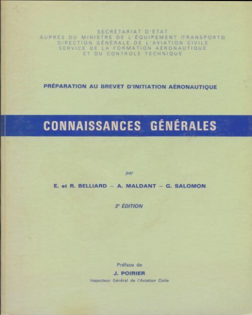 Livrenpoche : Préparation au brevet d'initiation aéronautique : Connaissances générales - Collectif - Livre