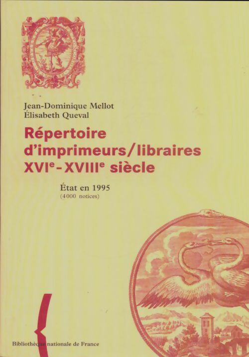 Livrenpoche : Répertoire d'imprimeurs libraires 16e-18e  - Collectif - Livre