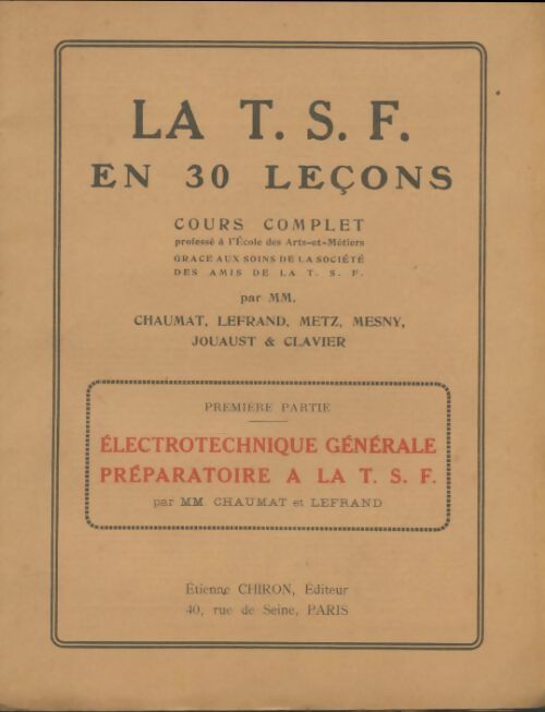 Livrenpoche : Le TSF en 30 leçons Tome I - Collectif - Livre