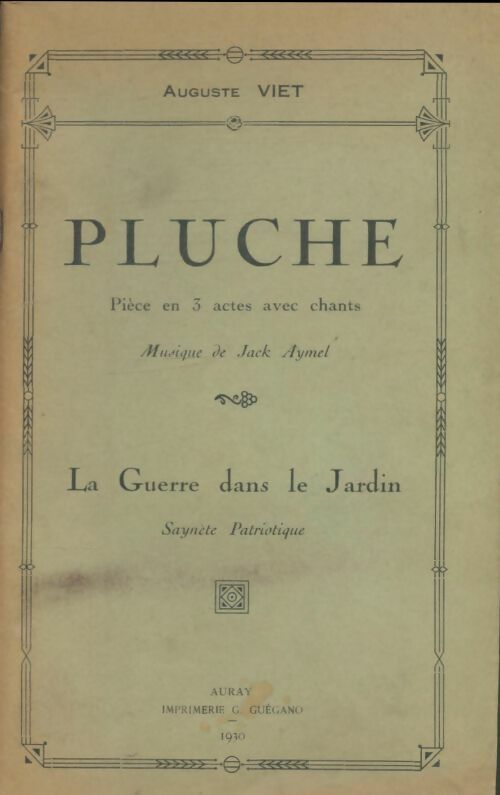 Livrenpoche : Pluche - Auguste Viet - Livre