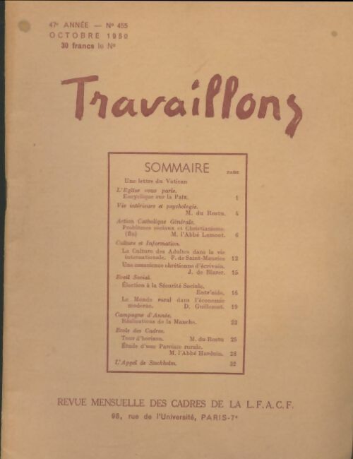 Livrenpoche : Travaillons n°455 - Collectif - Livre