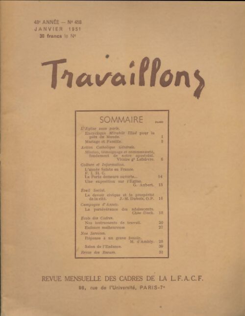 Livrenpoche : Travaillons n°458 - Collectif - Livre