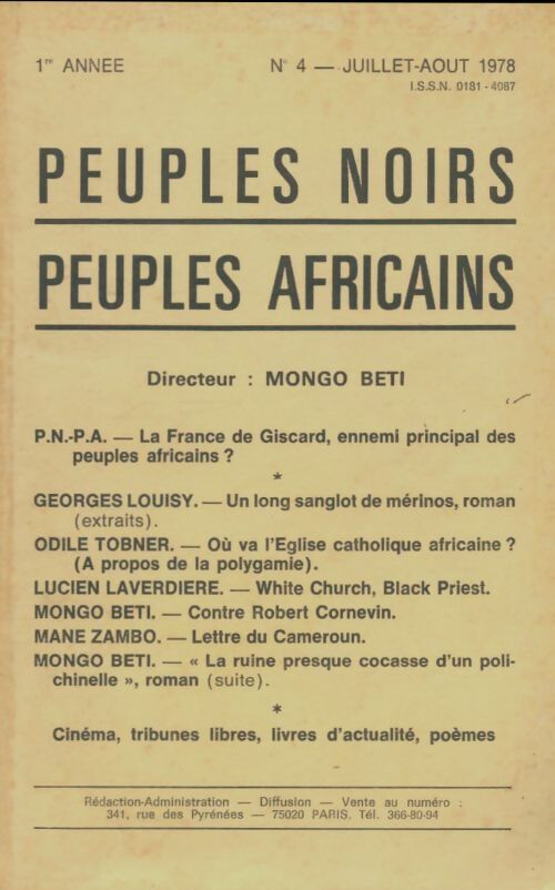 Livrenpoche : Peuples noirs, peuples africains n°4 - Collectif - Livre