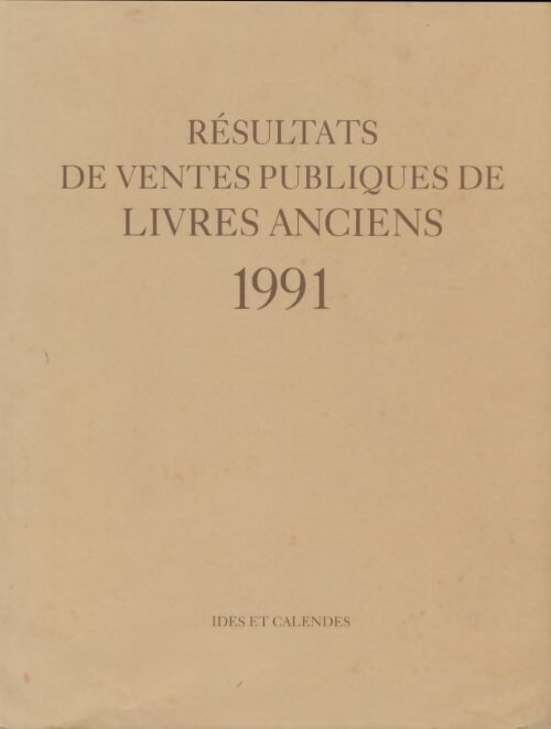 Livrenpoche : Résultats de ventes publiques de livres anciens 1991 - Collectif - Livre