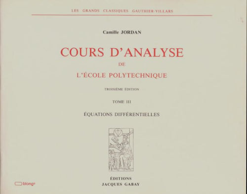 Livrenpoche : Cours d'analyse de l'école polytechnique Tome III - Camille Jordan - Livre