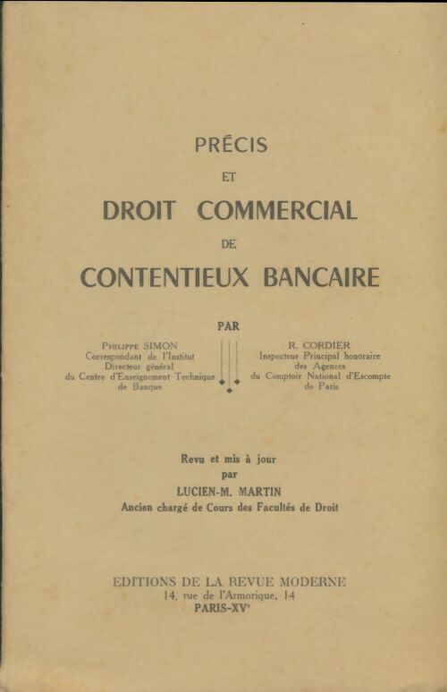 Livrenpoche : Précis de droit commercial et contentieux bancaire - P. Simon - Livre