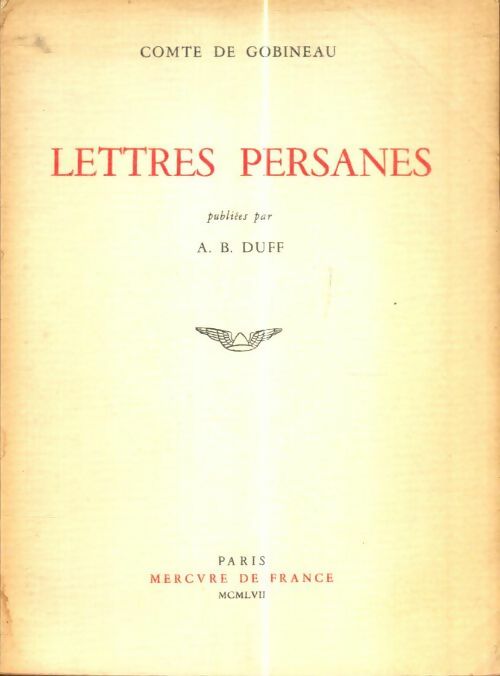 Livrenpoche : Lettres persanes - Comte De Gobineau - Livre