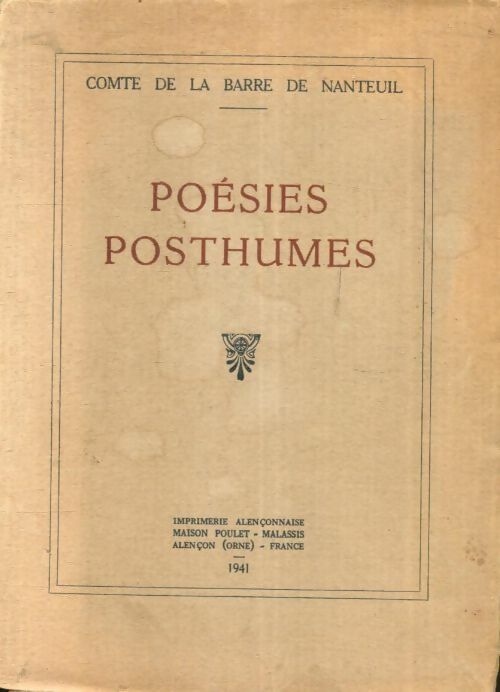 Livrenpoche : Poésies posthumes - Comte De La Barre De Nanteuil - Livre