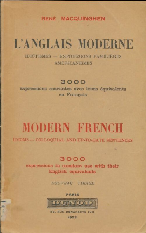 Livrenpoche : L'anglais moderne / Modern french - René Macquinghen - Livre