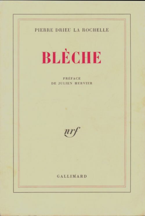 Livrenpoche : Blèche - la Rochelle Pierre Drieu - Livre