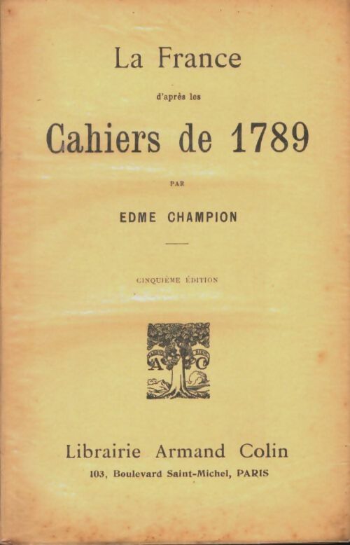 Livrenpoche : La France d'après les cahiers de 1789 - Edme Champion - Livre