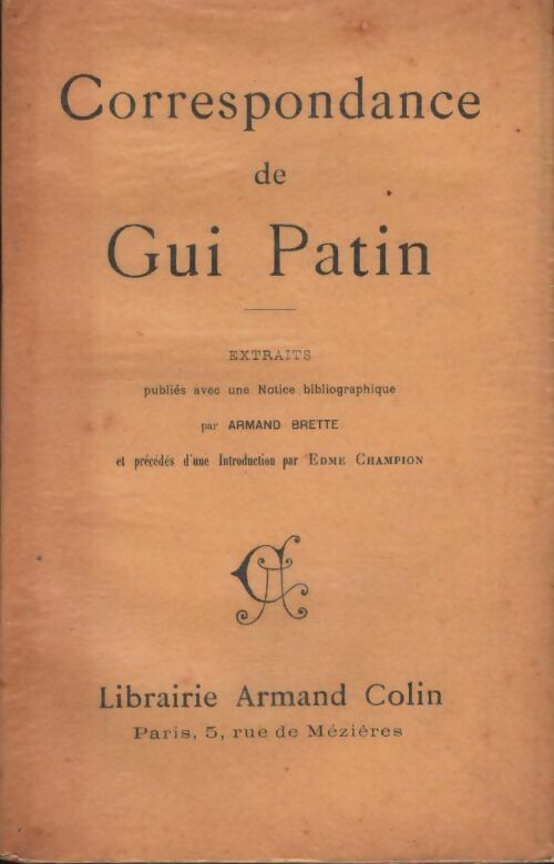 Livrenpoche : Correspondance de Gui Patin - Gui Patin - Livre