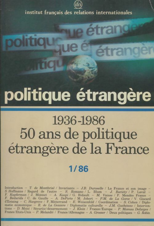 Livrenpoche : Politique étrangère n°1/86 - Collectif - Livre