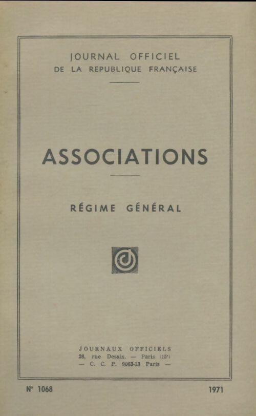 Livrenpoche : Associations régime général n°1068 - Collectif - Livre